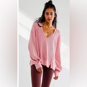NWOT Free People We The Free Buttercup thermal in Strawberry Crème